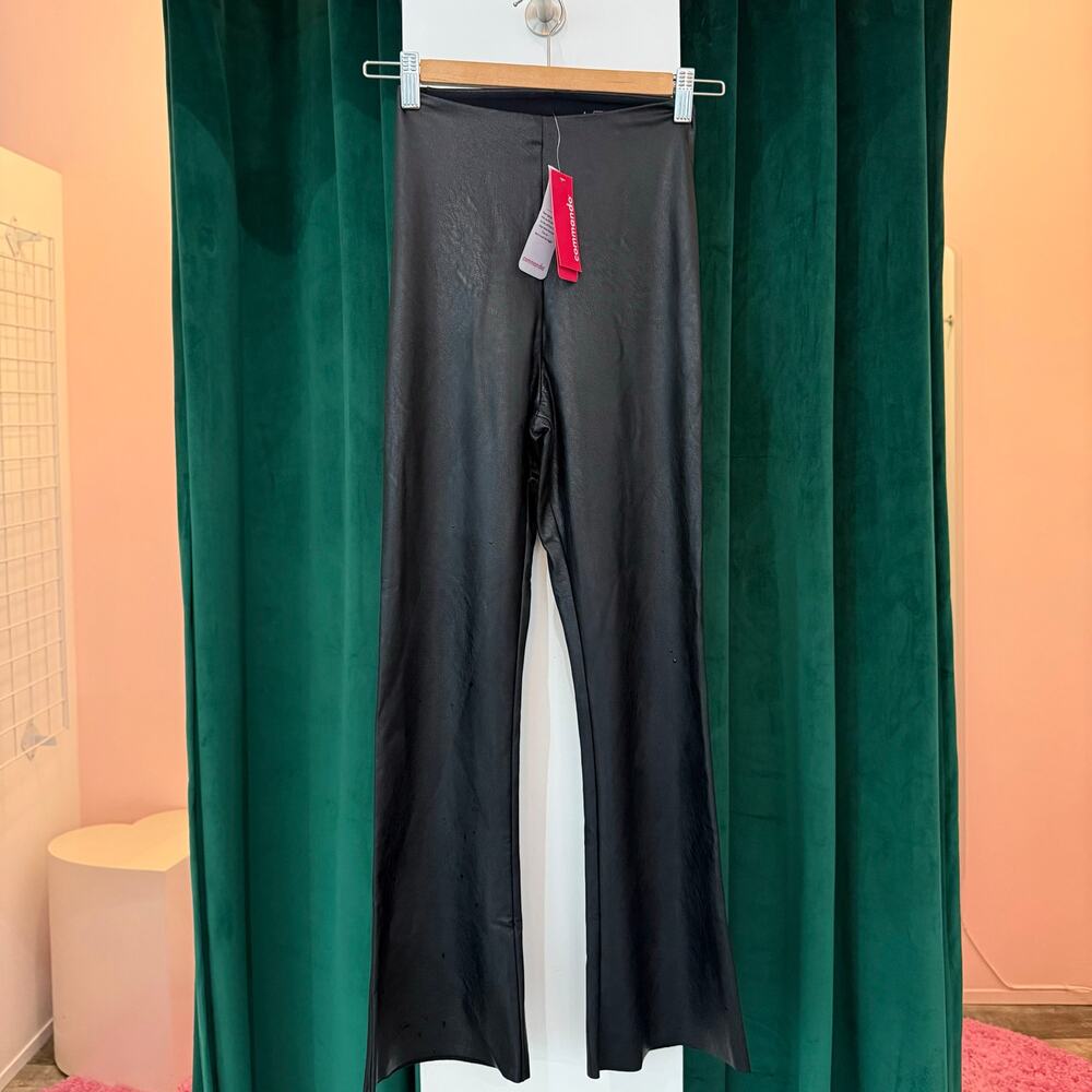 Commando Faux Leather Cropped Flares  - Black - S